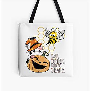 halloween pumpkin bee and puppycat  All Over Print Tote Bag RB1807