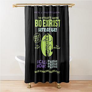 Beetlejuice Afterlife's Leading Bio Exorcist Betelgeuse Ad For Halloween Party, Beetlejuice Gift Shower Curtain