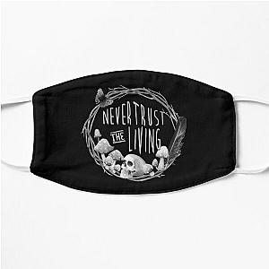 Never Trust the Living  Beetlejuice Quote Creepy Goth Skull Mushrooms Flat Mask