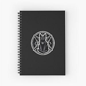 sticker, skull, dark, satan, behemoth, demon, hell, cat Spiral Notebook