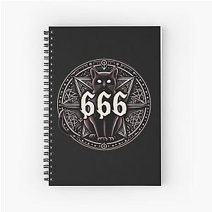 sticker, skull, dark, satan, behemoth, demon, hell, cat Spiral Notebook