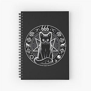 sticker, skull, dark, satan, behemoth, demon, hell, cat Spiral Notebook