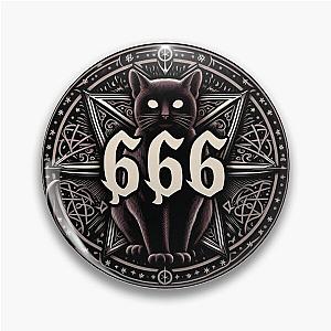 sticker, skull, dark, satan, behemoth, demon, hell, cat Pin