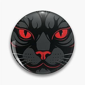 Fierce Red-Eyed Cat - Gothic Behemoth Design Pin