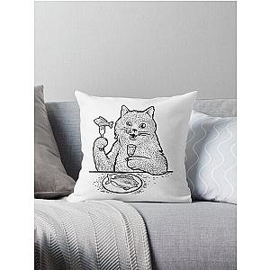 Behemoth cat sketch Throw Pillow