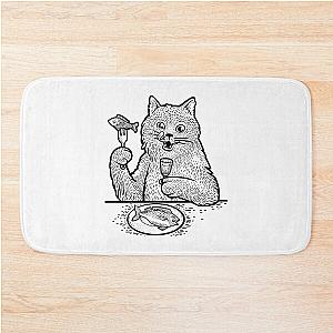 Behemoth cat sketch Bath Mat