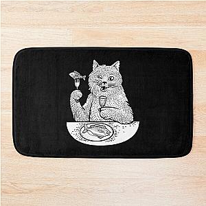 Behemoth cat sketch. White Bath Mat