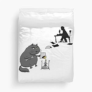 Manuscripts don't burn - The Master & Cat Behemoth - Funny Mikhail Bulgakov "The Master and Margarita" Gift Duvet Cover