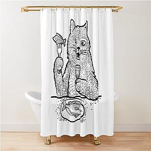 Behemoth cat sketch Shower Curtain