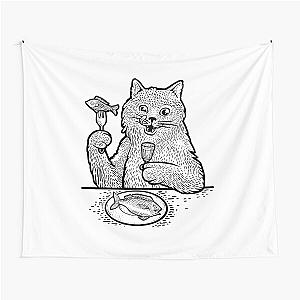 Behemoth cat sketch Tapestry