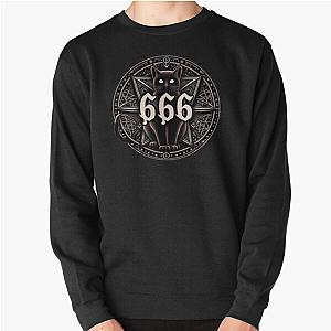 sticker, skull, dark, satan, behemoth, demon, hell, cat Pullover Sweatshirt