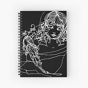 Angel Face - White Linework Spiral Notebook