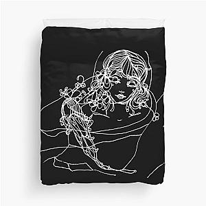 Angel Face - White Linework Duvet Cover