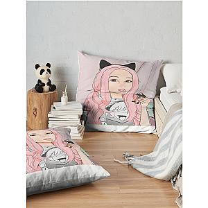 Cute Anime Belle Delphine Throw Pillow Premium Merch Store