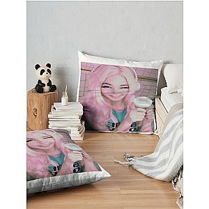 Belle Delphine Blink Throw Pillow Premium Merch Store