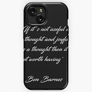 Ben Barnes 'Thoughts' Quote White on black iPhone Tough Case