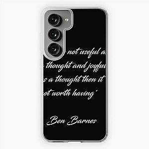 Ben Barnes 'Thoughts' Quote White on black Samsung Galaxy Soft Case