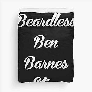 Beardless Ben Barnes Stan, White on Black Duvet Cover