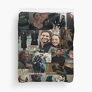 Ben Barnes and Jessie Mei Li Collage DarkLina Duvet Cover