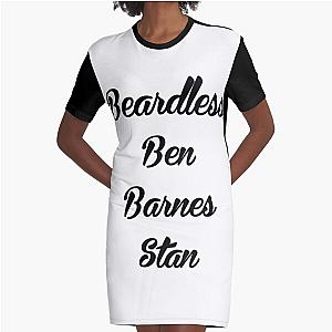 Beardless Ben Barnes Stan, Black  Graphic T-Shirt Dress