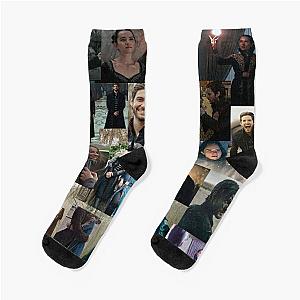 Ben Barnes and Jessie Mei Li Collage DarkLina Socks