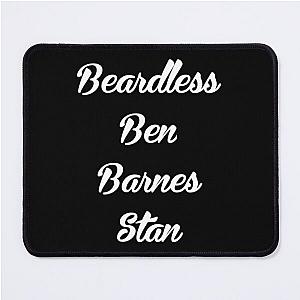 Beardless Ben Barnes Stan, White on Black Mouse Pad