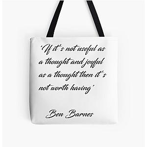 Ben Barnes 'Thoughts' Quote All Over Print Tote Bag