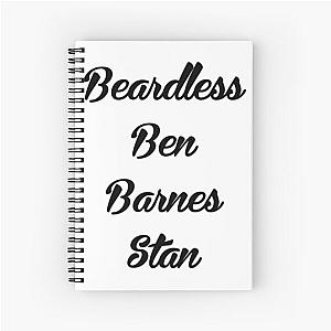 Beardless Ben Barnes Stan, Black  Spiral Notebook