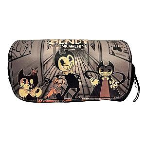 Bendy Black Bendy and The Ink Machine Double Zipper Large Capacity Pencil Case