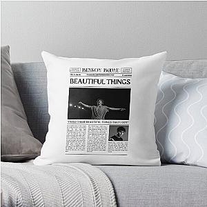 Benson Boone Newspaper Throw Pillow