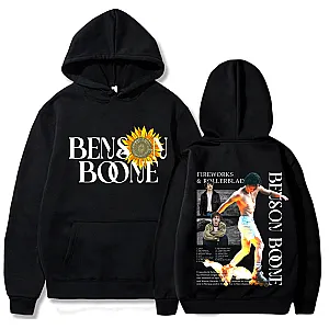 Hot Fireworks & Rollerblades Benson Boone 2024 Tour Pullover Hoodie