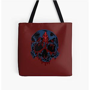 a bloody skull inspired by berserk All Over Print Tote Bag