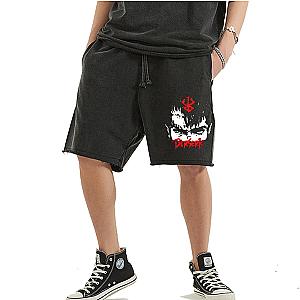 Berserk Logo Characters Shorts Vintage Loose Cropped Trousers