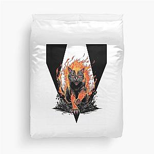 Flaming Berserk Cat Duvet Cover