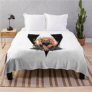 Flaming Berserk Cat Throw Blanket