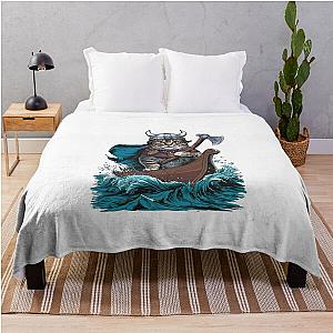 Viking Berserk Cat Throw Blanket