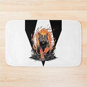 Flaming Berserk Cat Bath Mat