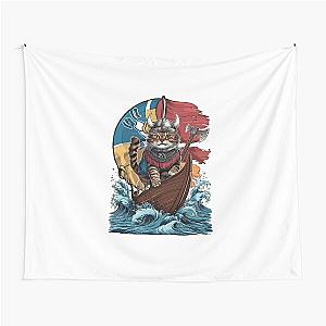 Viking Berserk Cat Tapestry