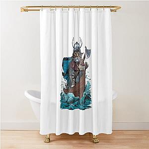 Viking Berserk Cat Shower Curtain