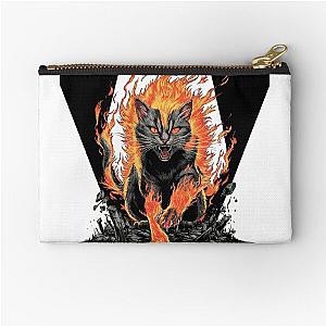 Flaming Berserk Cat Zipper Pouch