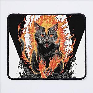 Flaming Berserk Cat Mouse Pad