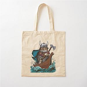 Viking Berserk Cat Cotton Tote Bag