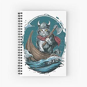 Viking Berserk Cat Spiral Notebook