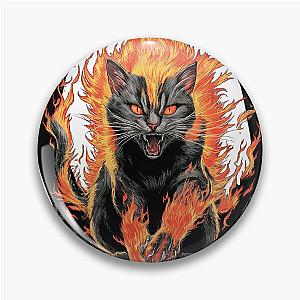 Flaming Berserk Cat Pin