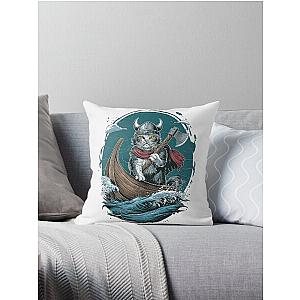 Viking Berserk Cat Throw Pillow