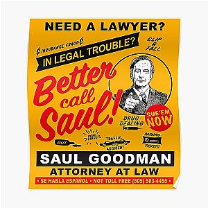 Better Call Saul Posters - Need A Lawyer Then Call Saul Poster RB0108