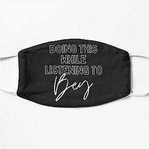 Now Playing: BEYONCE in White Typography Print Flat Mask