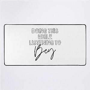 Now Playing: BEYONCE in Black Typography Print Desk Mat