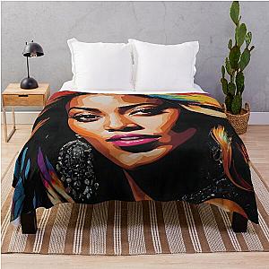 Beyonce Portrait v3 Throw Blanket