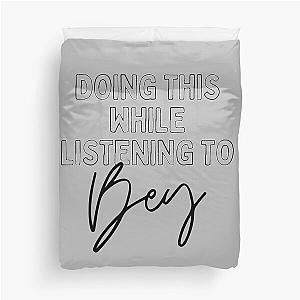 Now Playing: BEYONCE in Black Typography Print Duvet Cover